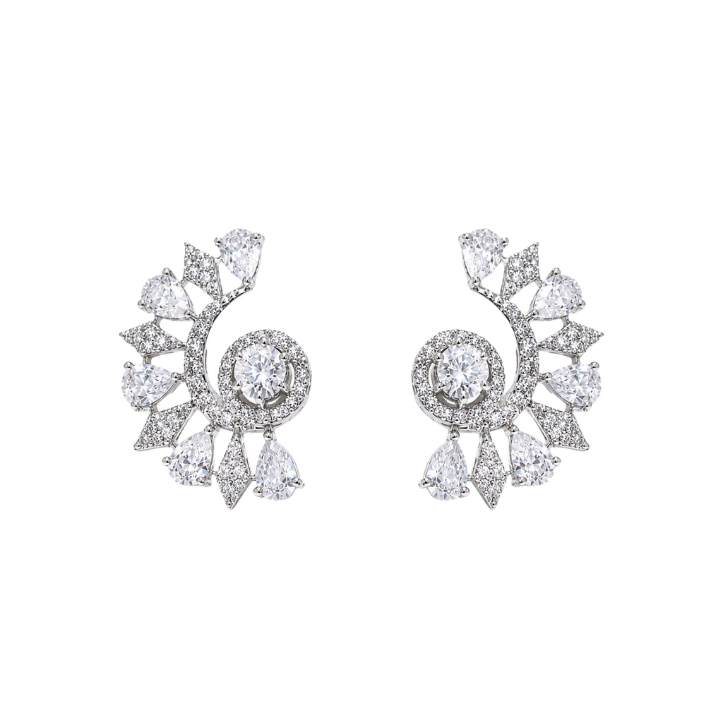 Rosy Cuff | White | Premium CZ Crystal Earring