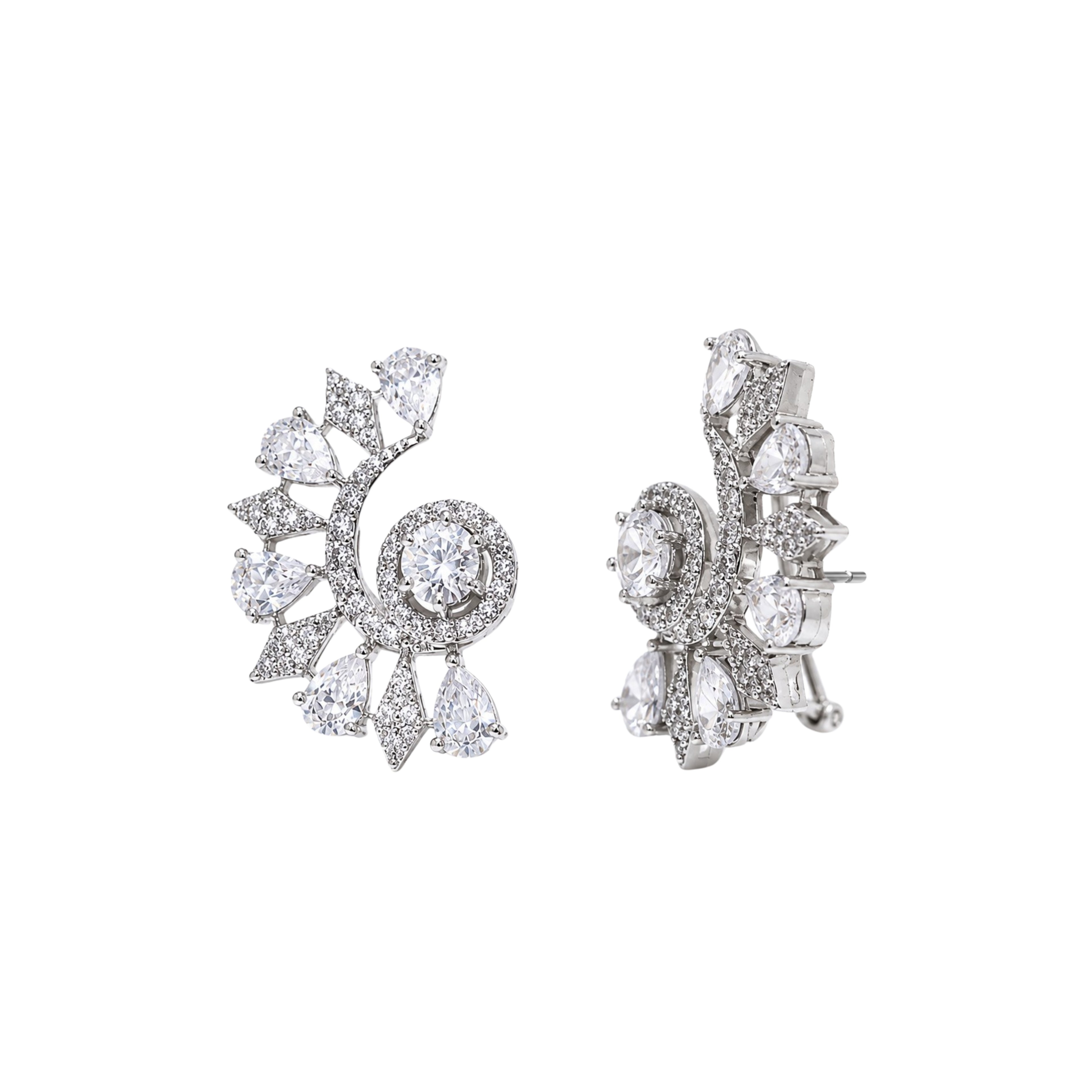Rosy Cuff | White | Premium CZ Crystal Earring