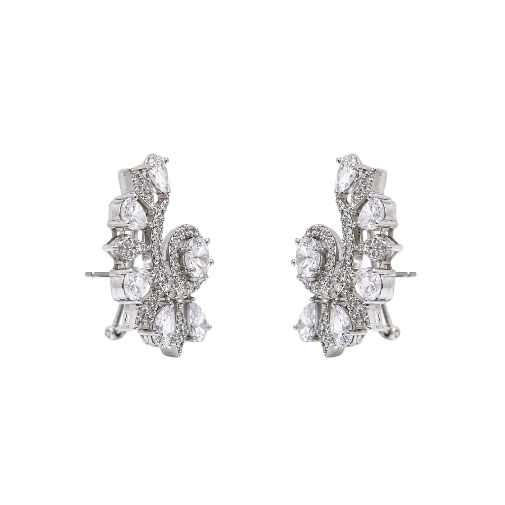 Rosy Cuff | White | Premium CZ Crystal Earring