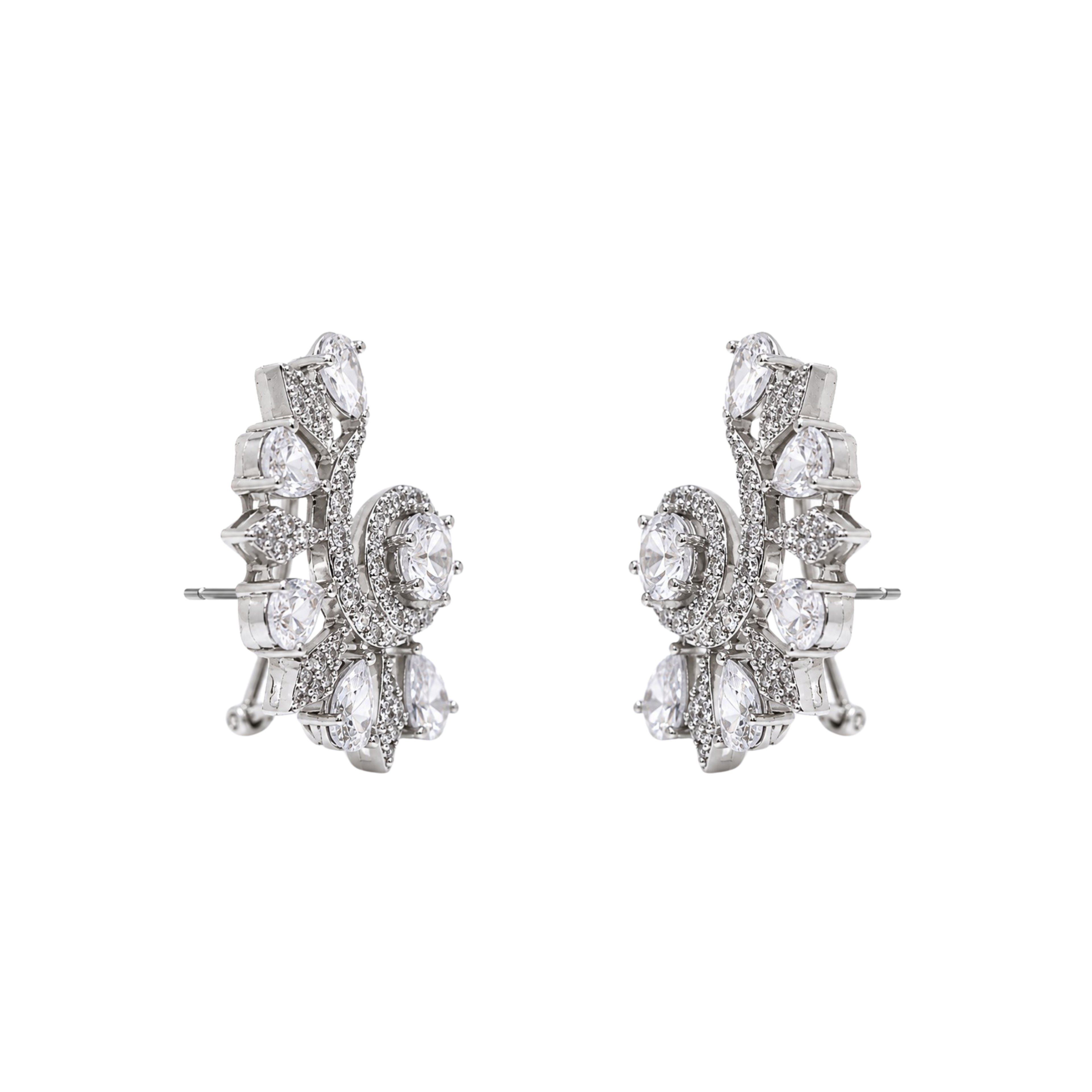 Rosy Cuff | White | Premium CZ Crystal Earring